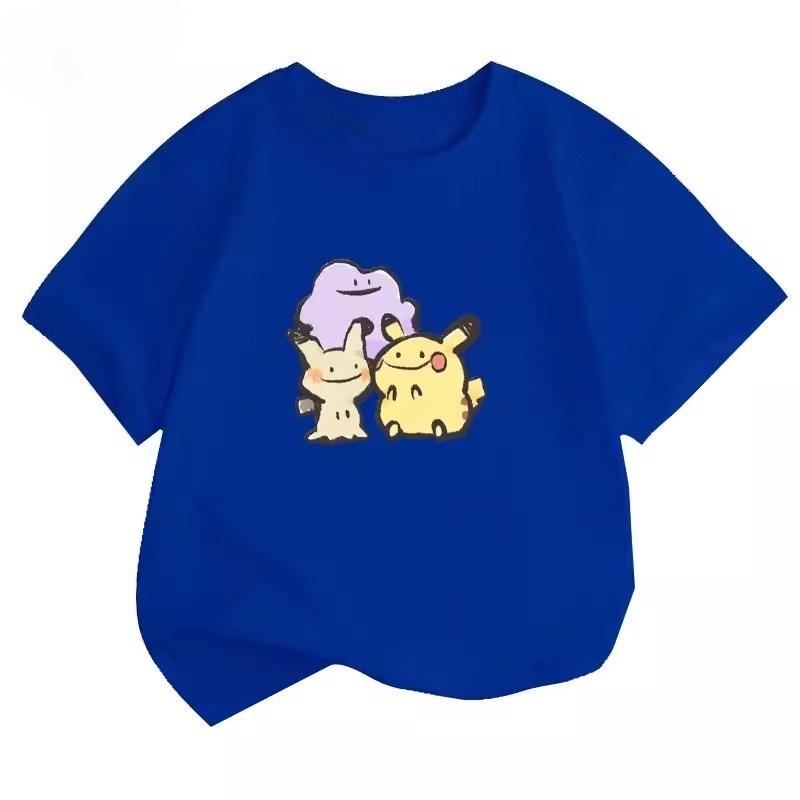 Potdemiel Summer New Pikachu Children's T-Shirt, Comfortable and Breathable