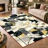 Modern Abstract Camellia Geometric Floral Area Rug Soft Plush Durable Living Room Carpet Easy Clean Floor Mat Decoration Home