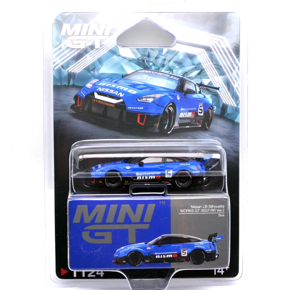 MINI GT Scale MiJo TOYS WORKS GT NISSAN Ver2 USA MiJo Toys Limited Edition WORKS GT Nissan Version 2 164 - LB-SILHOUETTE 35GT-RR (BLUE) LB-Silhouette