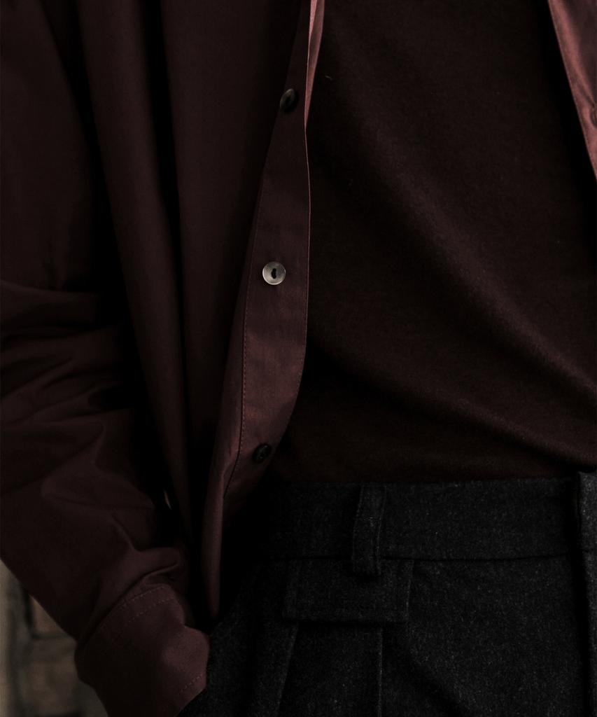 DENSITY Back Layered Shirt_Dark Brown