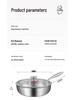 316 Stainless Steel Non-Stick Wok, Flat Bottom, Induction Compatible, Deepened Stir-Fry Pan