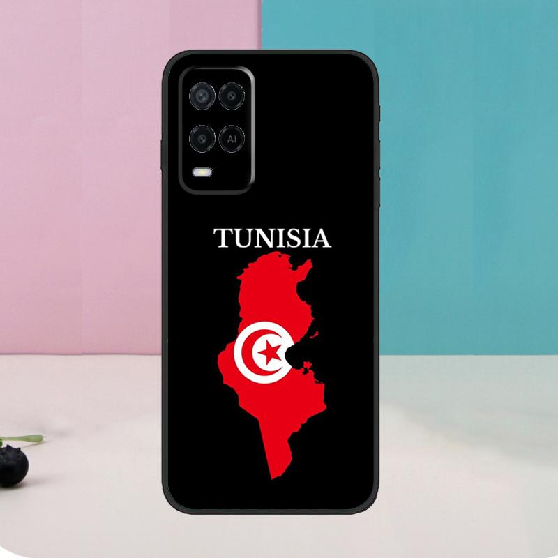 Tunisia Flag Map For OPPO A74 A94 A54 A58 A78 A98 A5 A9 A53 A15 A52 A72 A17 A57 A77 A16 A76 A96 A57S Case