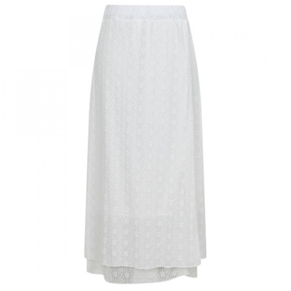 Shop Women Banded Flare Long Skirt Ivory Stj Wsk 21343
