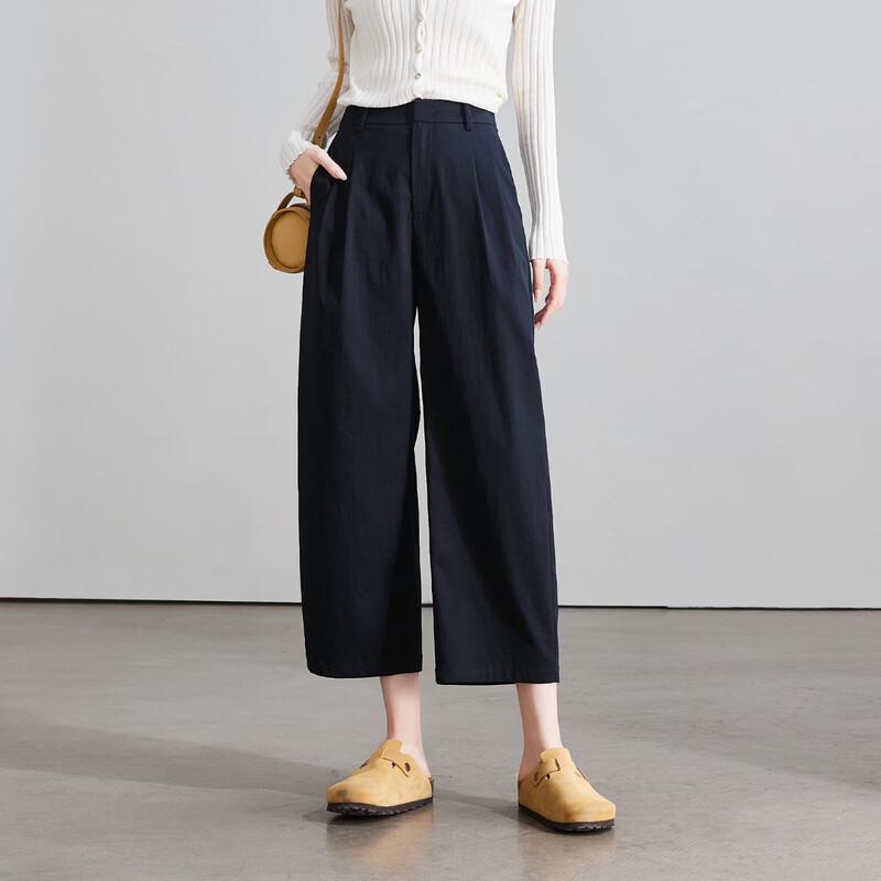 SOFSIL Women's 2026 Spring High-Waist Cropped Wide-Leg Pants