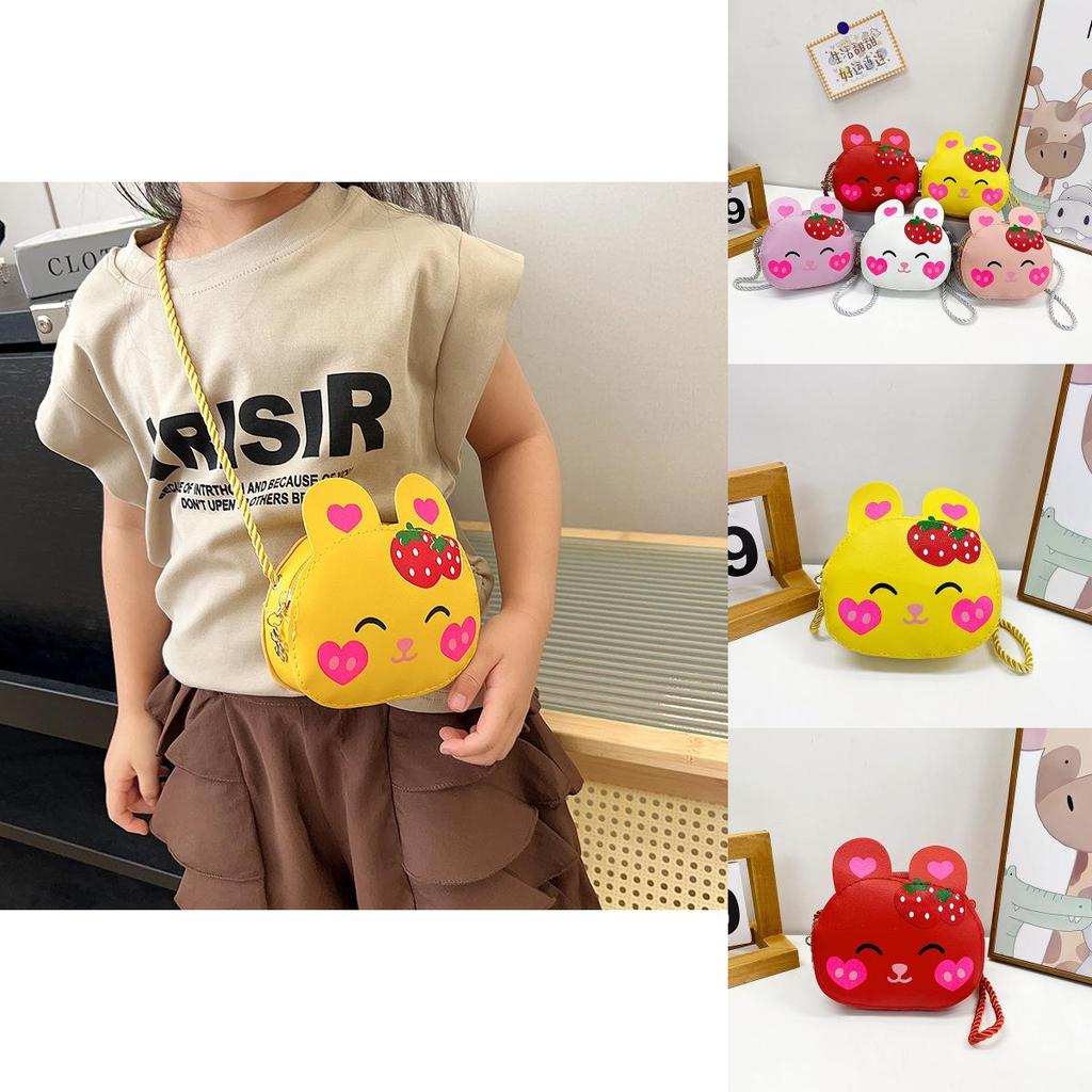 Girls Cartoon Animal Crossbody Bag Durable Polyester Shoulder Purse Adjustable Strap Toddler Gift