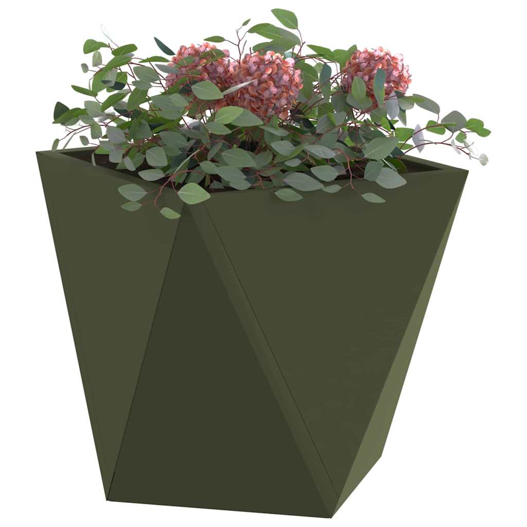 Plant Pot Olive Green 30 x 30 x 30 cm Steel