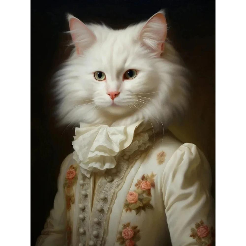 Vintage Palace Aristocrat Gorgeous Costume Animal Tiger Lion Rabbit Art Poster Canvas Paintings Wall Art HD Pictures Home Decor