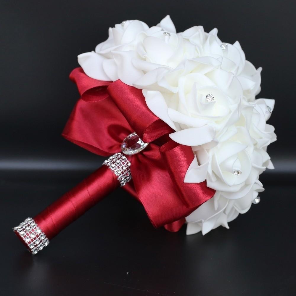 Satin Rose Flower Bouquet Romantic Artificial Rose Flower  Home Floral Decoration