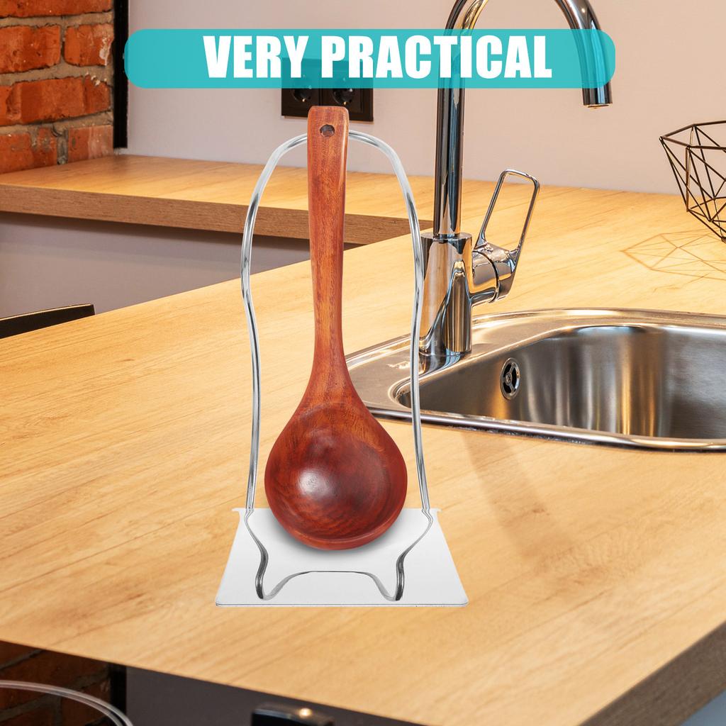 Stainless Steel Spoon Rest Holder for Kitchen Restaurant Countertop Ladle Spoon Utensil Drain Rack Heat Resistant Sturdy Elegant