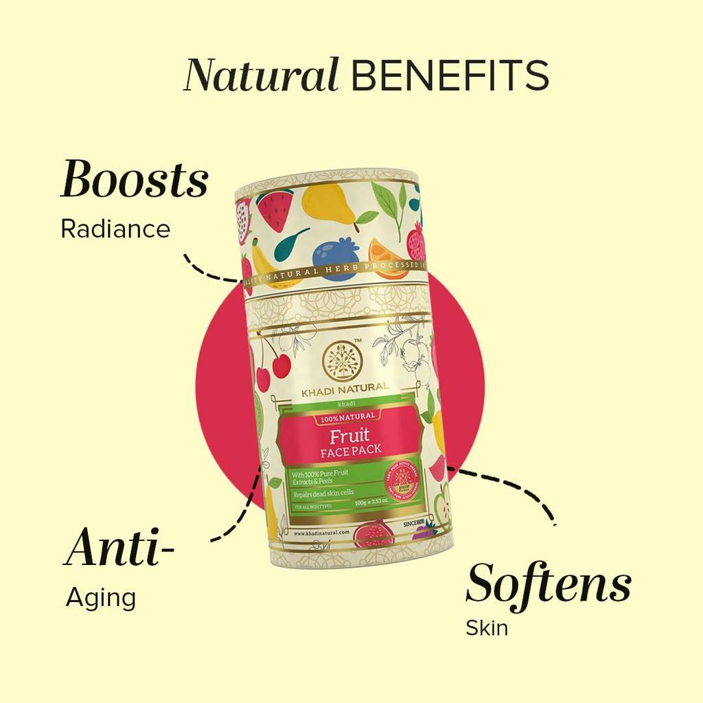 Khadi Natural Fruit Face Pack 100 G Brightening Clay Mask For Glowing Skin Deep Nourishing Weekly Care