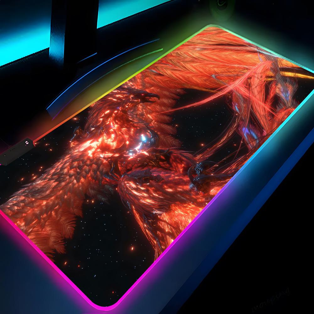 Final Fantasy XVI Mouse Pad Carino Gaming LED 700x300 Tappetino Mouse Tappetini Mouse Tappetini Tavolo Tappetino Scrivania PC Tappetino Tastiera RGB XXL