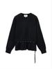 [Matinkim] DETACHABLE SKIRT KNIT PULLOVER IN BLACK