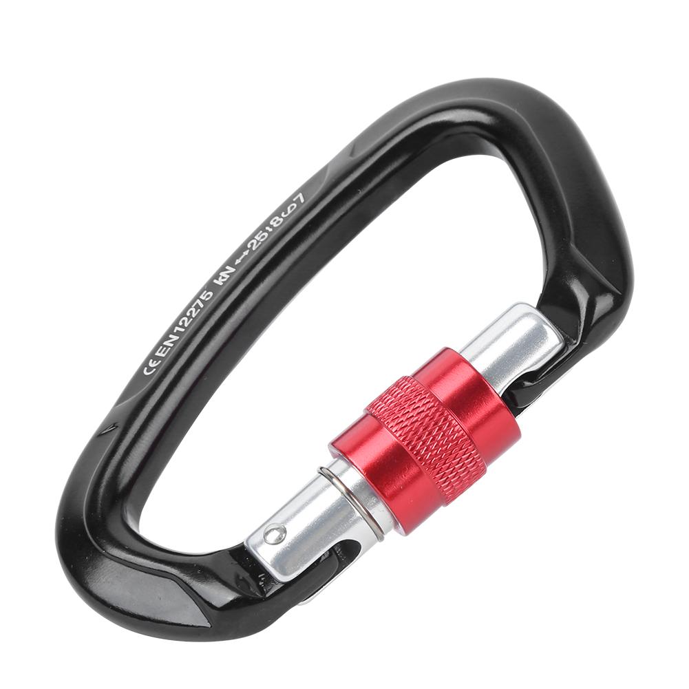 Outdoor Aluminium Alloy D Lock Hammock Backpack Cable   Rock Climbing Carabiner