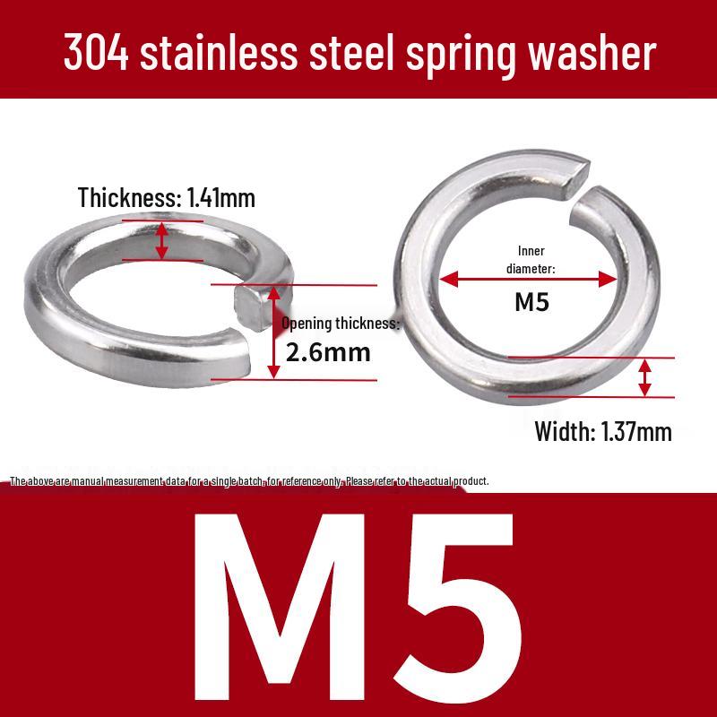 Stainless Steel & Blackened Carbon Steel Spring Washers (M1.6-M42) Elastic Open Washers