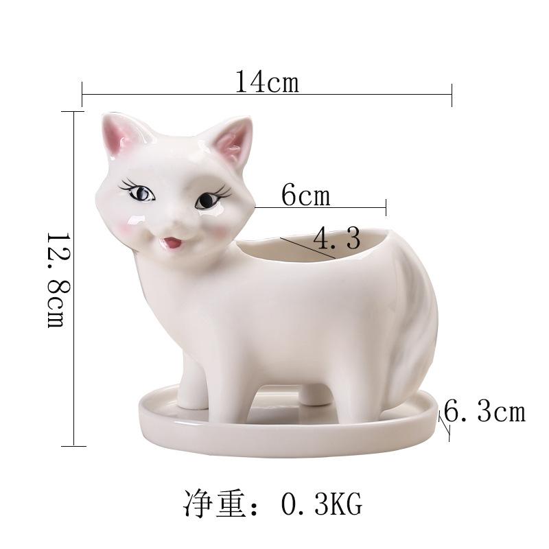 Gardening New Cartoon Ceramic Flower Pot Simple Creative Succulent Pot Ornament plants not included