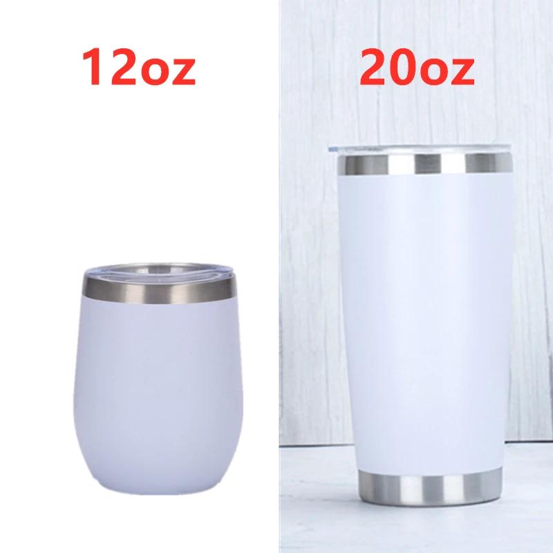 

20 унций Кружка для кофе Термокружка Тамблер с крышкой Нержавеющая сталь Вакуумная изоляция Двойная стенка Xicaras Caneca Copo Termico 20oz белый
