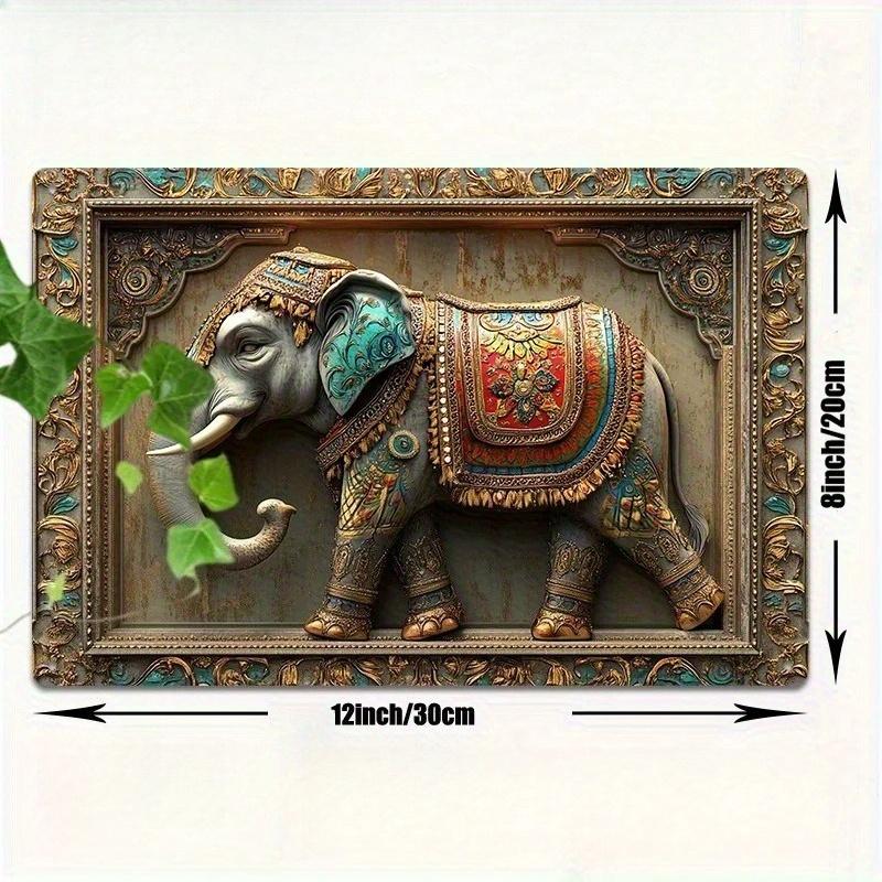 

2d Плоский 30*20см, Вінтажний Тайський Слон Дерев яне Настінне Мистецтво, Дерев яна Табличка Декоративний Настінний Постер, для Дому, Кухні, Саду, Спальні, Декору Бару. 30*20cm
