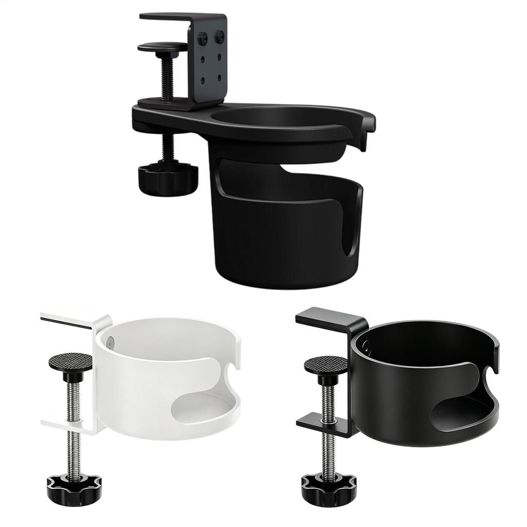 360 Degree Rotation Desk Cup Holder Anti-Spill Adjustable Table Water Bottle Holder Bicycle Tableside Clip-on Cup Holder