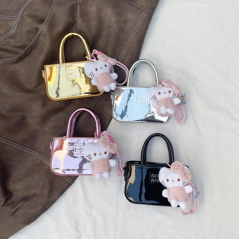 Stylish Minimalist Mini Handbag Kids Teens Laser Shiny Finish Patterns Unique
