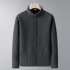 Men's Solid Color Half Turtle Collar Long Sleeve Button Cardigan Pocket Autumn and Winter Bottoming Shirt Fashion Top