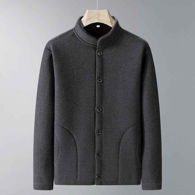 

Men s Solid Color Half Turtle Collar Long Sleeve Button Cardigan Pocket Autumn and Winter Bottoming Shirt Fashion Top L