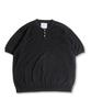MUDSALT Cable Henley Neck Short Sleeve Knit Charcoal