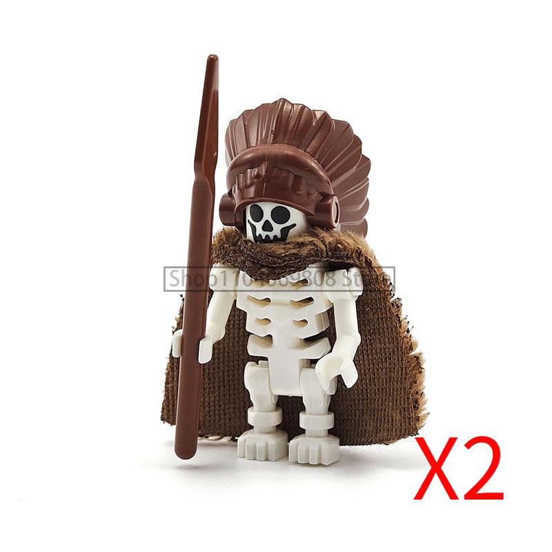 MOC Halloween Building Blocks Skeleton Army Knight Figures Flame Horse Medieval Vampire Furniture Assembly DIY Bricks Toys Gifts