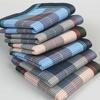 6 Stück Vintage Klassische Taschentücher Herren Kariertes Einstecktuch Baumwoll-Taschentuch Gestreifte Taschentücher Einstecktuch für Herren