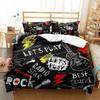 Hippie Graffiti Duvet Cover Set King Queen Size for Boys Youth Polyester Comforter Cover Modern Street Art Bedspread Cover
