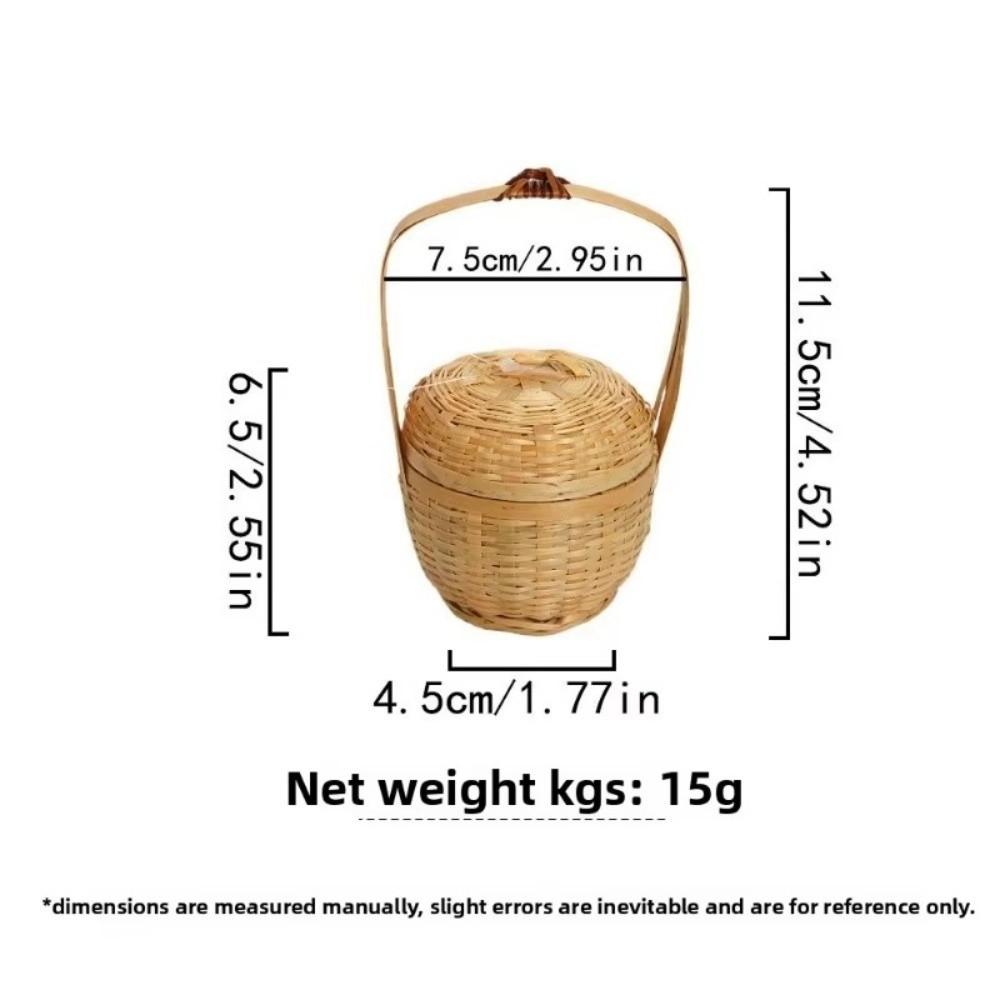 Bamboo Storage Basket Mini Decorative Nut Basket Portable Handmade Basket Home Decor