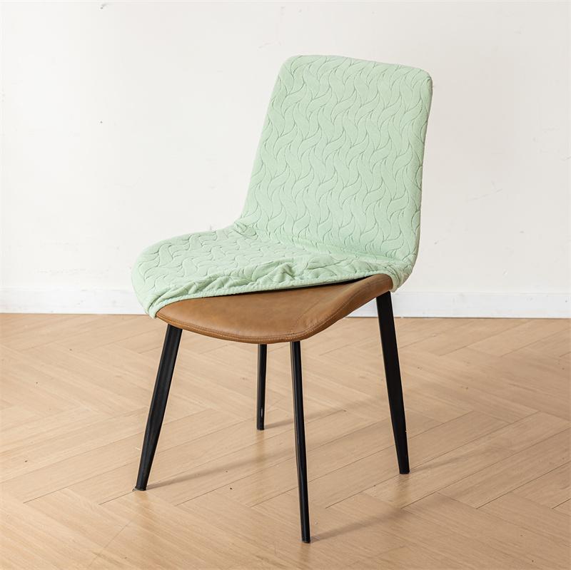 

1/4/6pcs Nordic Solid Color Curved Chair Cover Stretch Jacquard Dining Chair Slipcover Dust-proof Seat Cover for Wedding Banquet 1pc