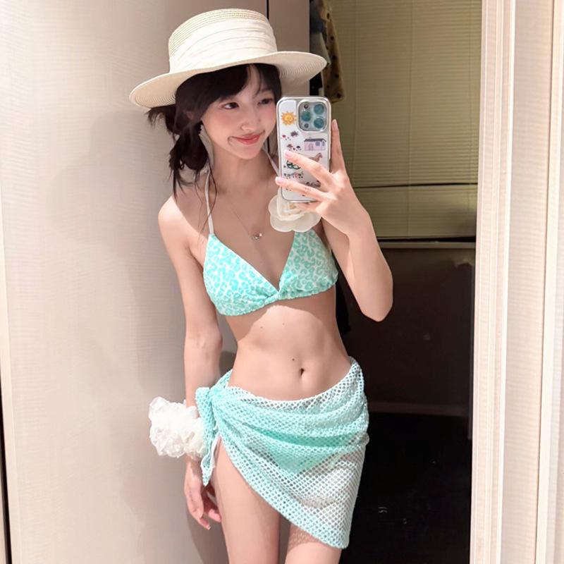 Сексуальный трехсекционный бикини в корейском стиле для женщин - Летний пляжный отдых M