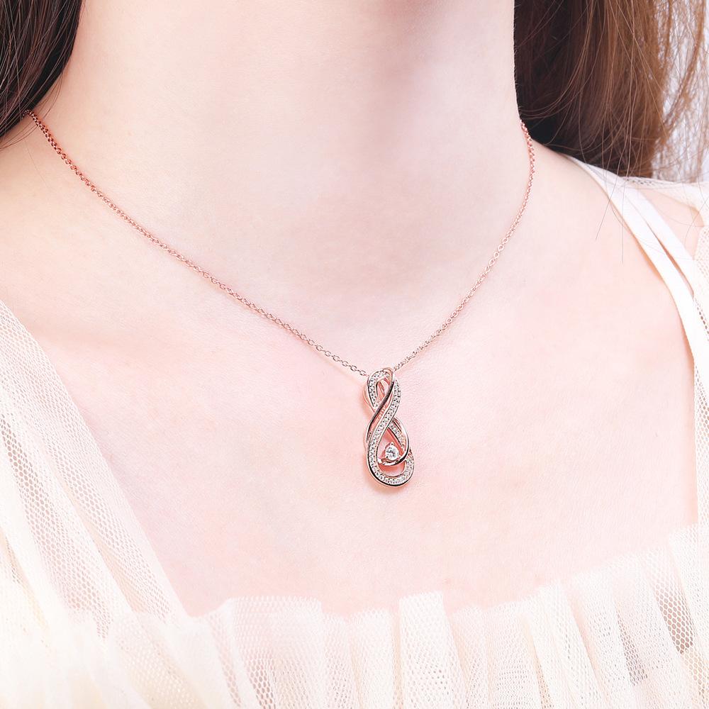 Fashion Ladies 8 Character Pendant S925 Silver Necklace