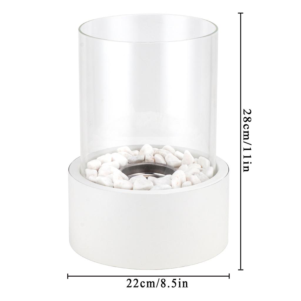 Round White Color Metal Candle Holder with Glass for Tealight Candle Holder  for Home Decor (US Stocks)