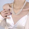 Y2K Layered Pearl Necklace for Women, Multi Layer French Retro Choker, Dainty Minimalist Stackable Pendant Chain, Daily Elegant Jewelry Gift