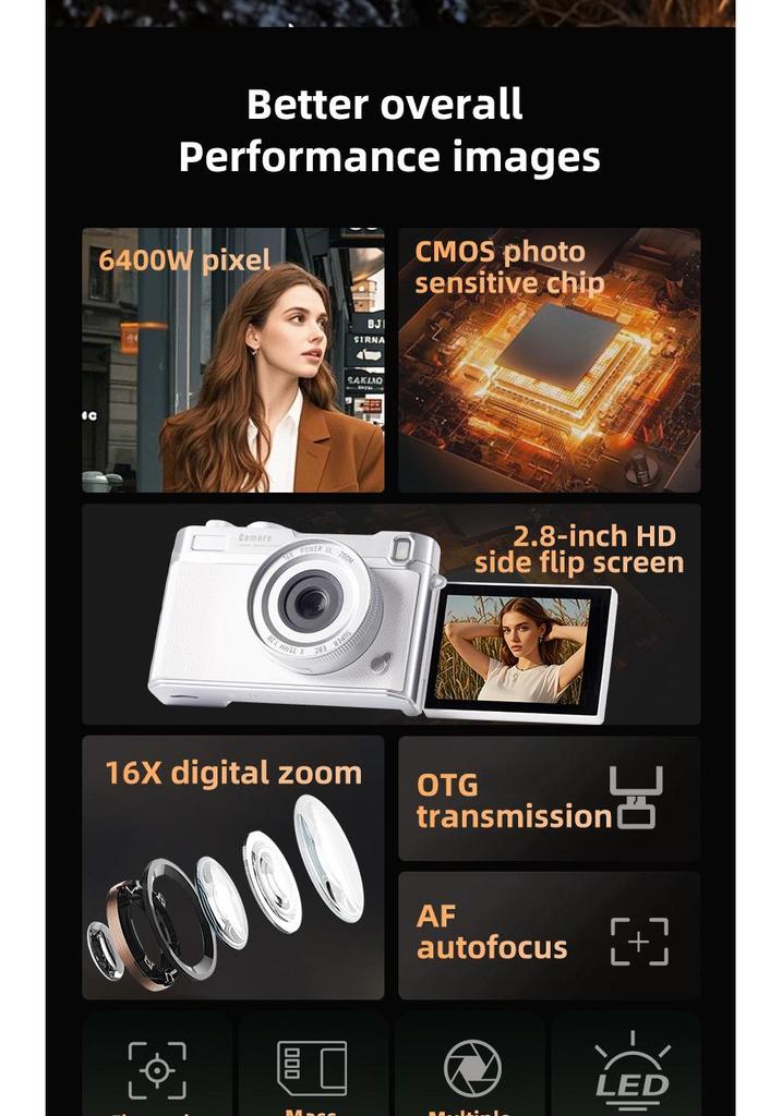 4K HD Retro Camcorder with Flip-out Screen for Students & Travelers