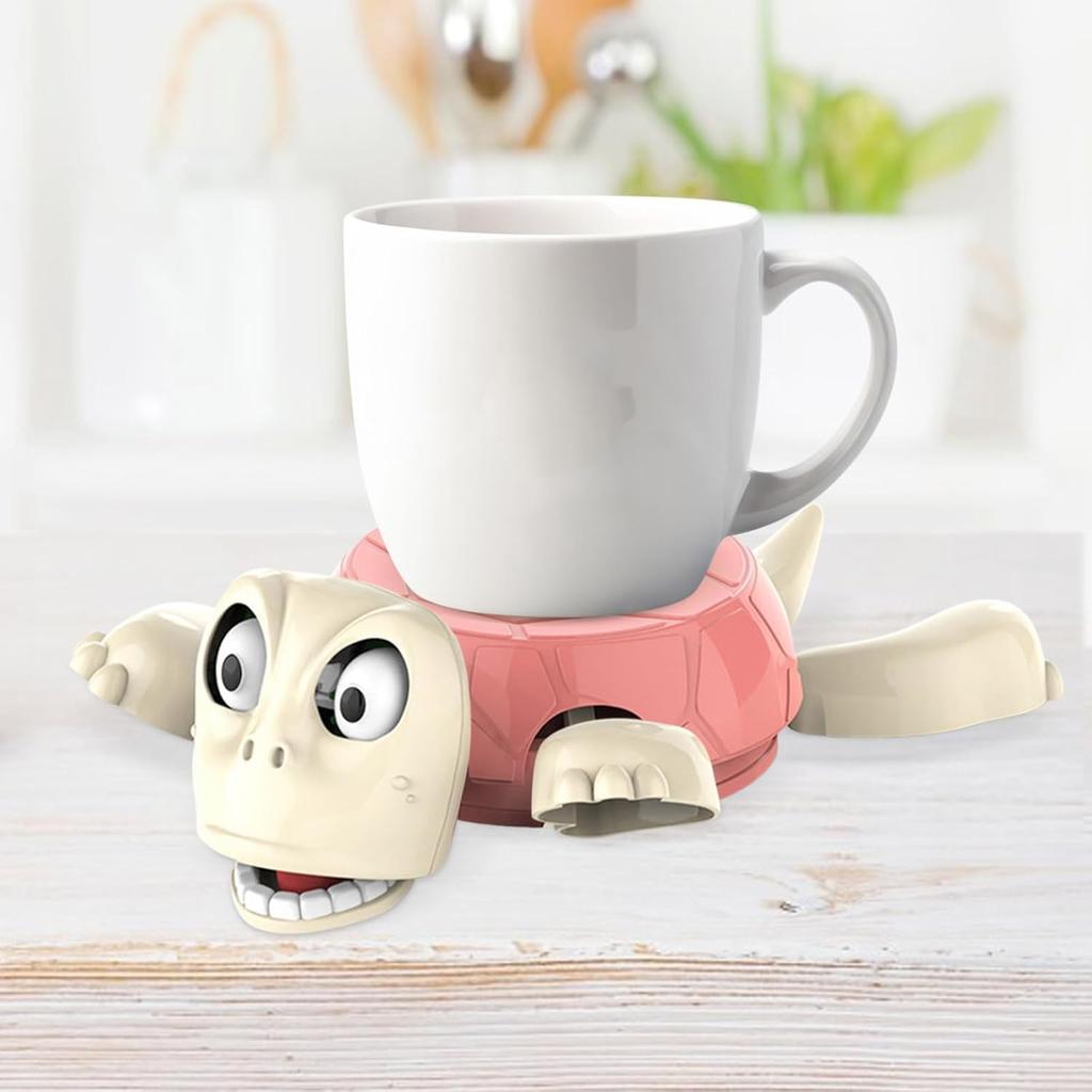 Turtle Coaster with Funny Expression When You Put a Glass On His Back - Fully Colored - Gag Gift for a Turtle or Tortoise Lover