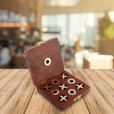 Shriji Crafts Wooden Tic Tac Toe Game with 6 Naughts and Crosses High Quality