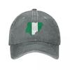 Flag map of Nigeria Baseball Cap Anime Kids Hat Golf Wear hats for Unisex Womens Hats  Unisexs