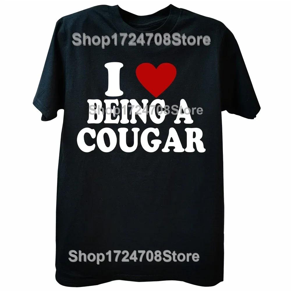 Funny I'm With The Cougar Girlfriend T Shirts Summer My Hot Cougar GF Graphic Short Sleeve Birthday Gifts T-shirt Mens Clothing