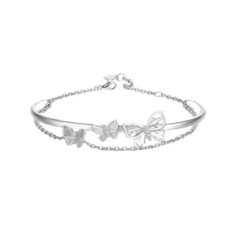 

Sweet Tassel Butterfly Woman Bracelet Heart Double Layer Luxury Charm Bracelet Aesthetic Accessories 2024 New