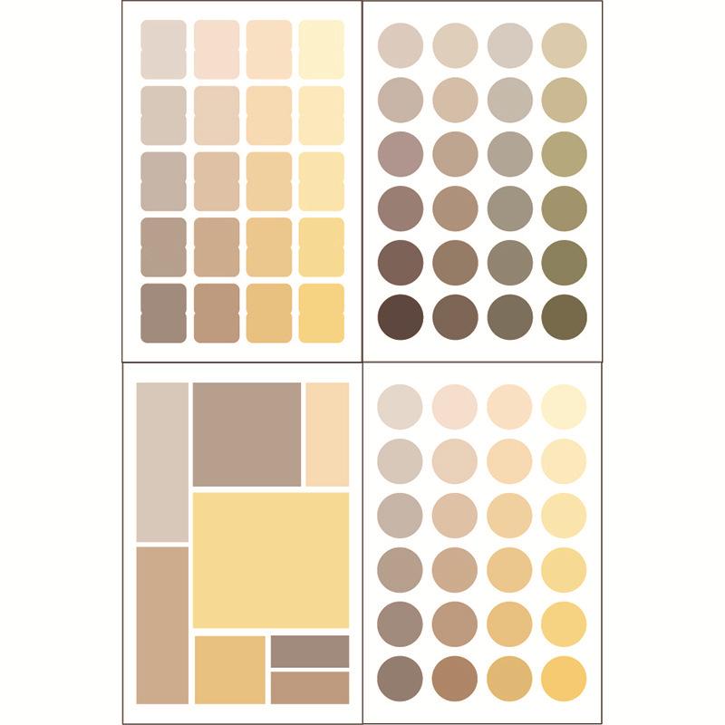 Multifunctional Color Label Stickers: 4 Sheets Per Pack - Round, Square, Index, Sticky Notes & Envelope Seals