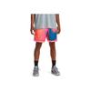 Under Armour Tie-Dye Print Mesh Basketball Shorts Men Bottoms Pink 1377305-683