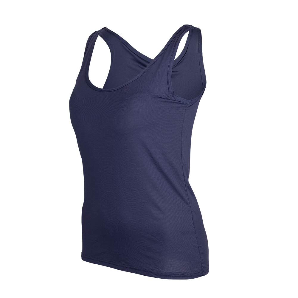 

SITEWEI Bra Tank Top with Cotton Blend Women s Undershirt, Top, Cups, (Blue, M)