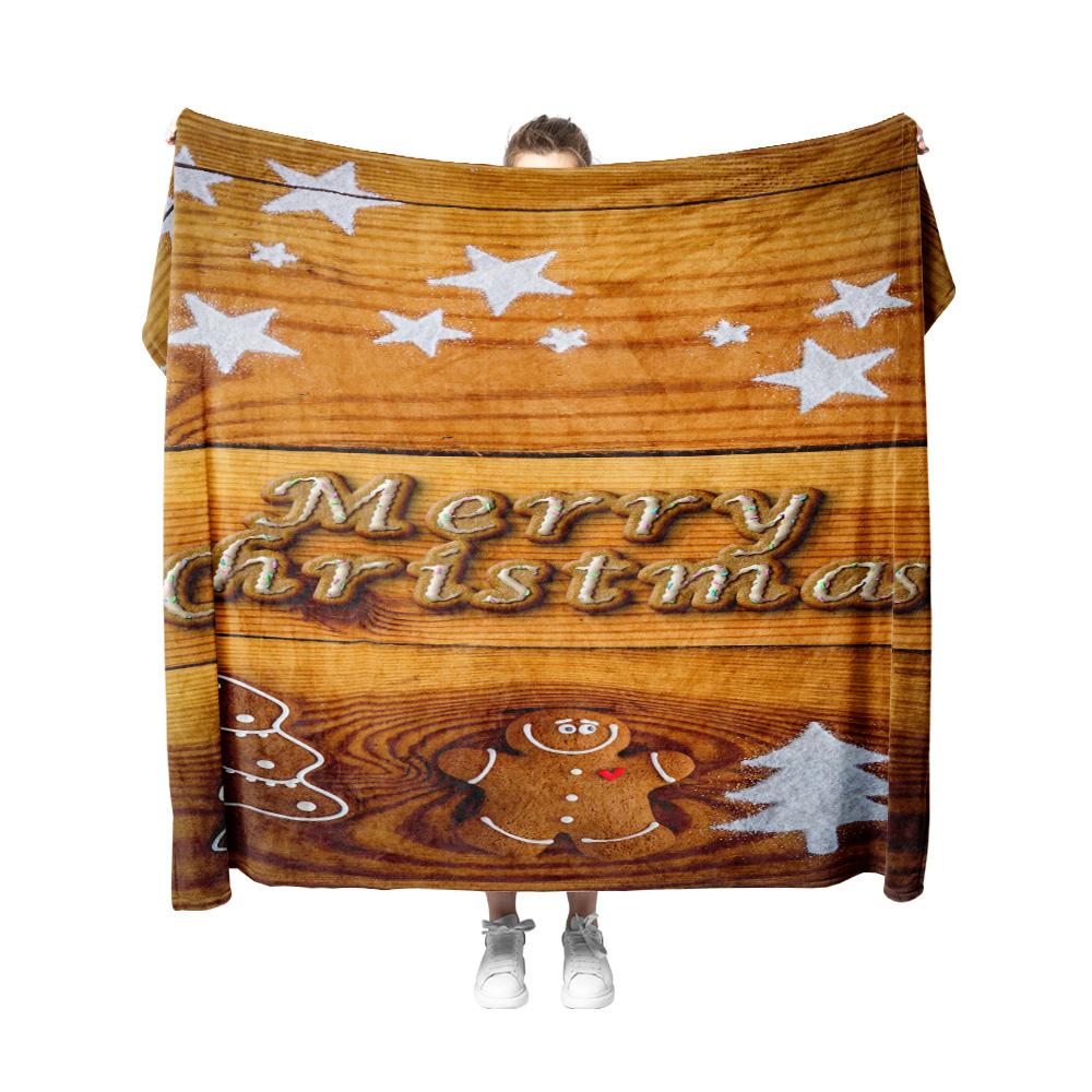 Tuniu Warm Christmas Wooden Blanket Sofa Bedding Throw for Home Decor Gift