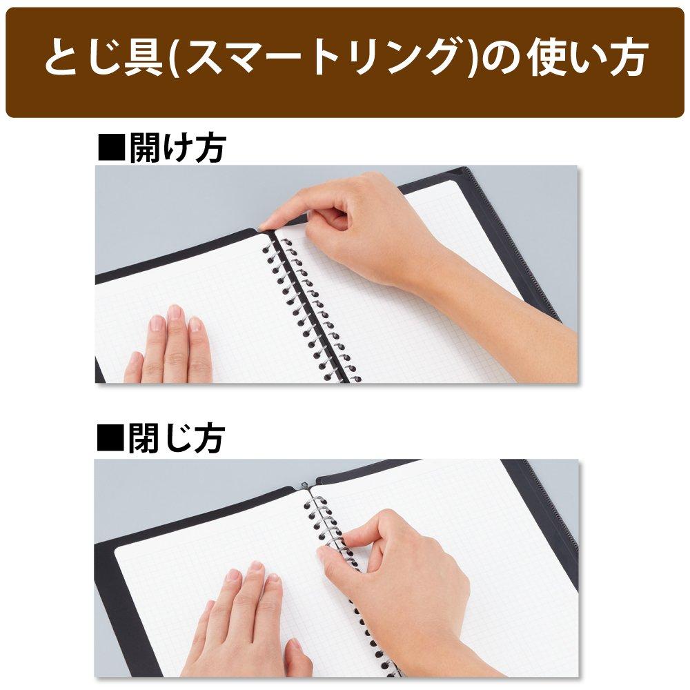 KOKUYO Campus Smart Ring Caderno de Folhas Soltas B5 26 Furos Máx. 25 Folhas Preto R-SP701D