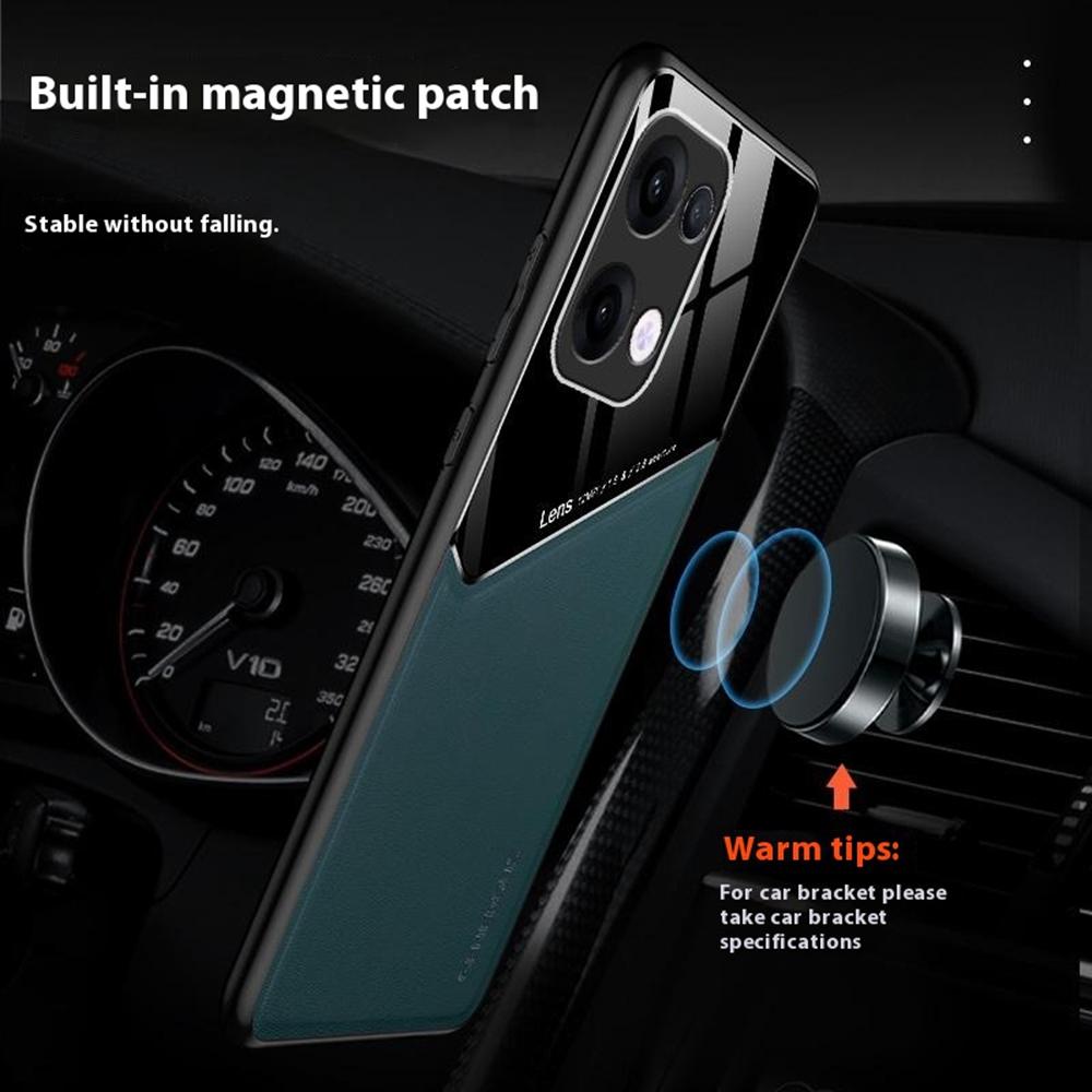 For Oppo Reno13 5G (Global) Case Leather Coated PC+TPU Phone Back Cover