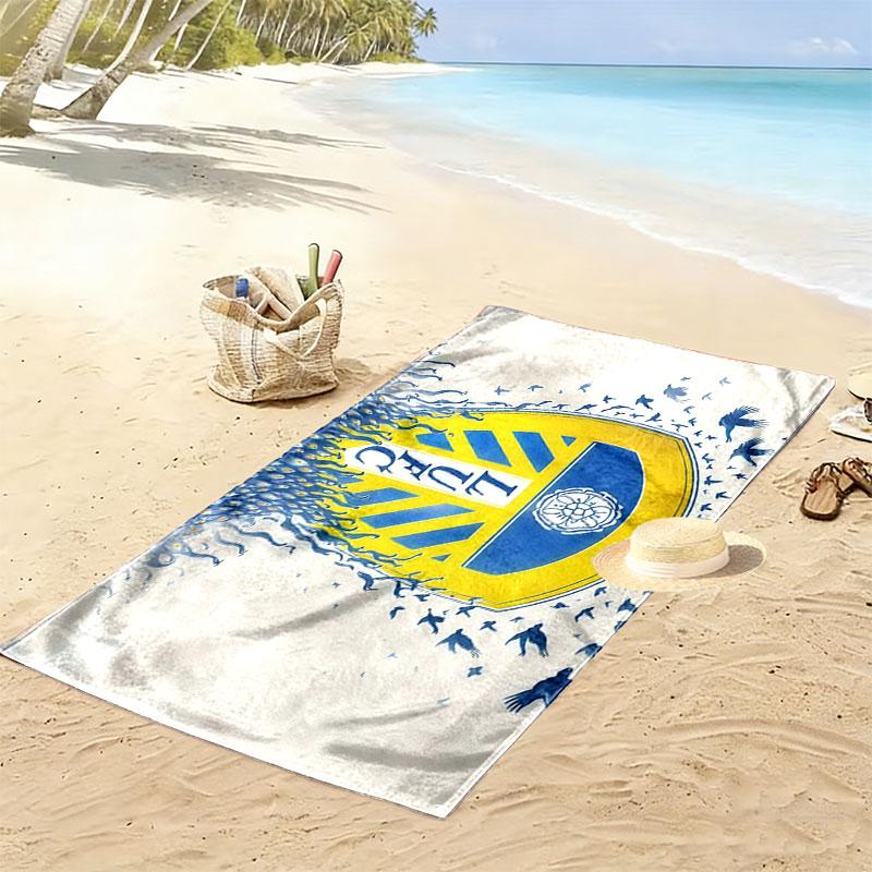 Asciugamano da Spiaggia Leeds United Stampato, Asciugamano Grande Morbido ad Asciugatura Rapida per Spiaggia Campeggio Nuoto
