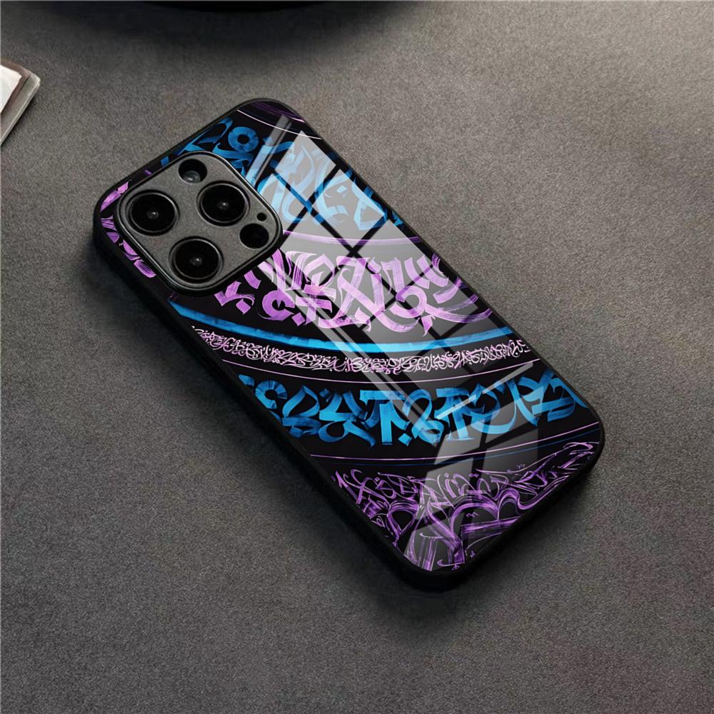 

Pokras Lampas Art Graffiti Phone Case For 17 Pro Max IPhone 16 Pro 14 12 11 13 Mini X XR XS 15 Plus SE Glass Cover iPhone15 ProMax