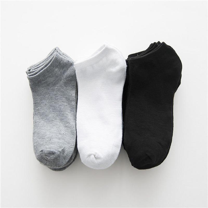 5 Pairs of Men's and Women's Spring and Summer Shallow Mouth Invisible Boat Socks Comfortable Solid Colour Socks Non-slip Socks